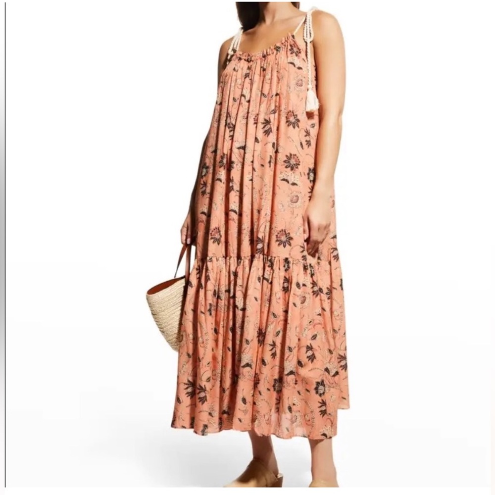 Ulla Johnson Cari Shoulder-Tie Maxi Beach Dress Medium NWT
